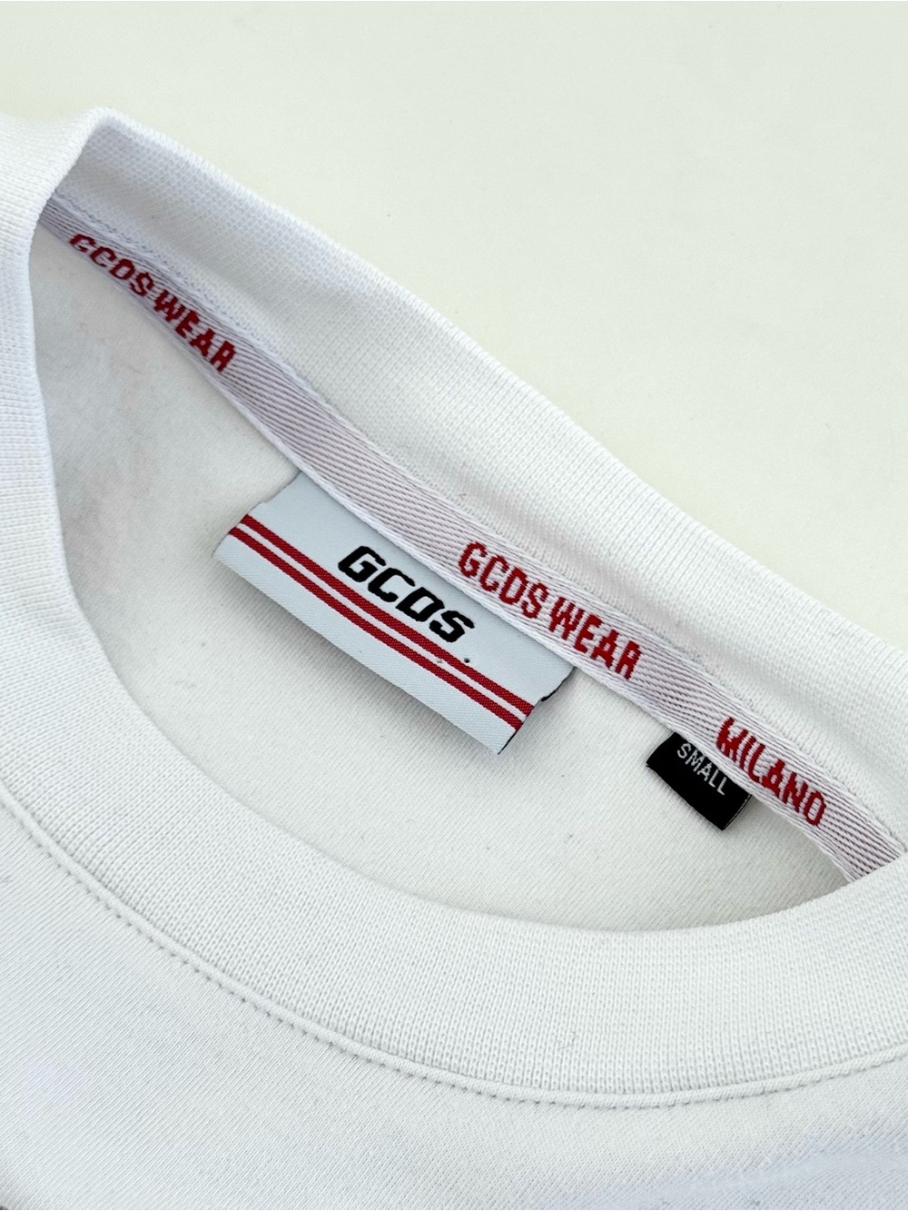 GCDS Ruched Cotton White T-shirt Mini Dress with Y2K Style Back Graphic - Size S - Picture 4 of 11